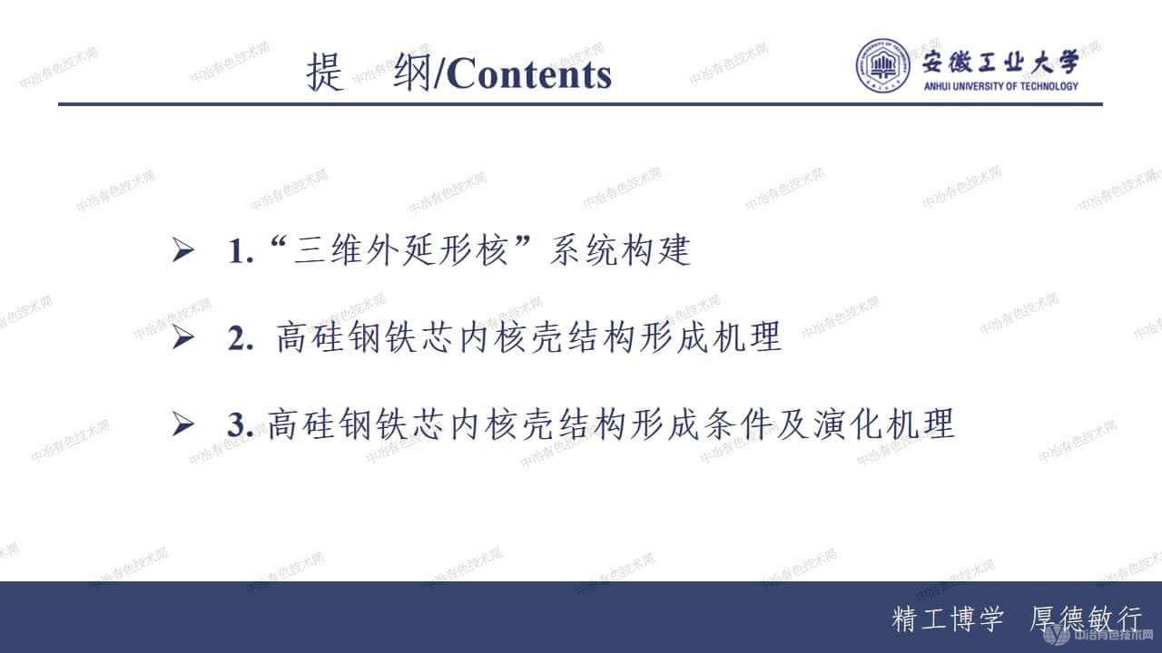 三维外延形核”系统中高硅钢铁芯内核壳结构形成机理及调控机制研究