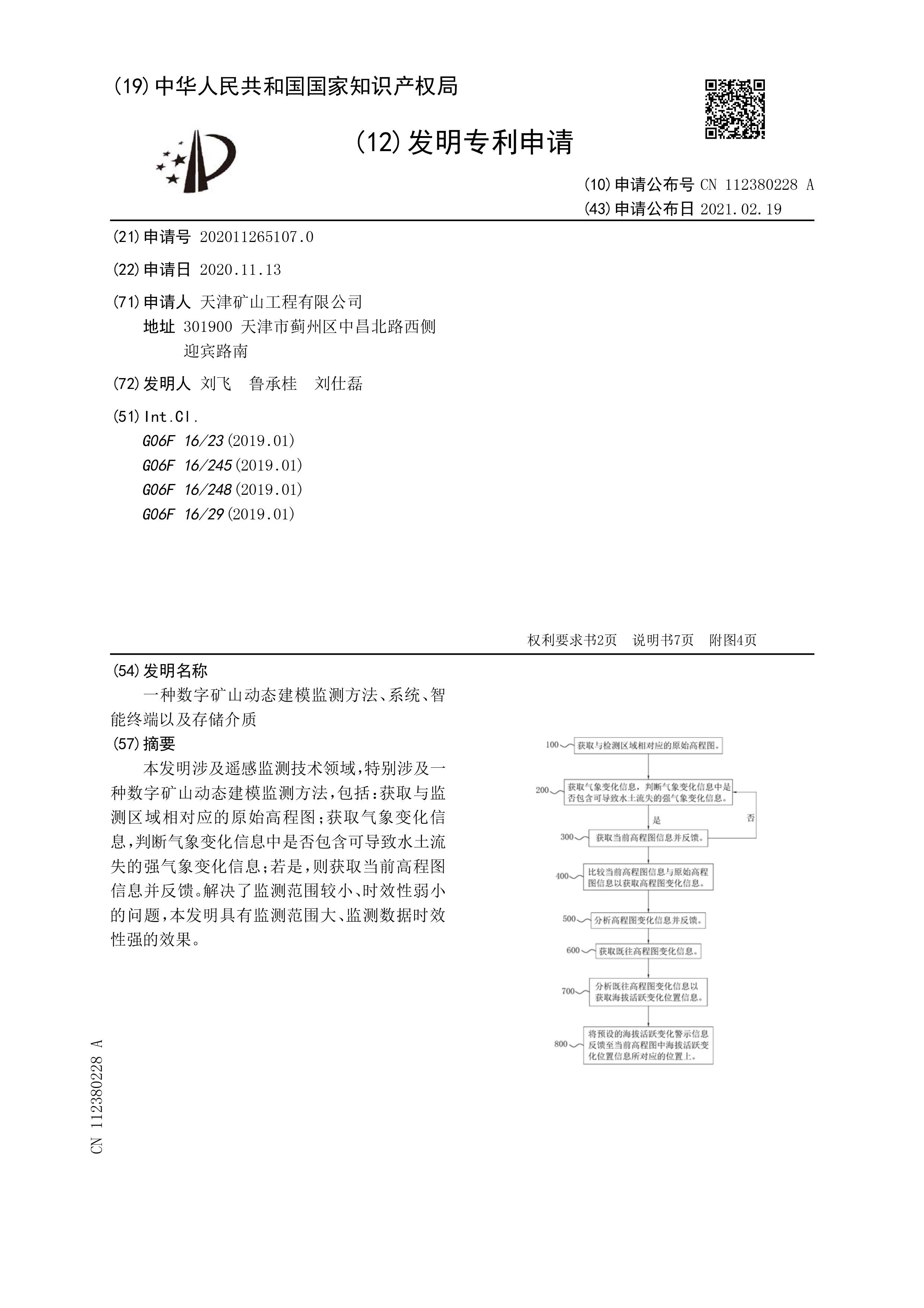 数字矿山动态建模监测方法、系统、智能终端以及存储介质