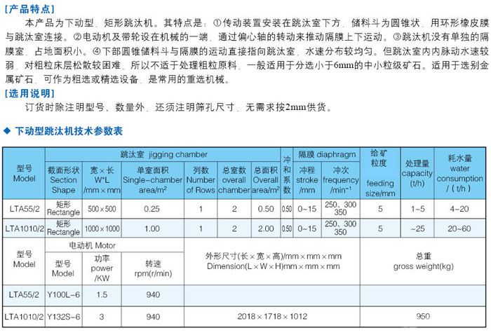 下动型隔膜跳汰机