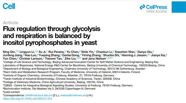 “Flux Regulation through Glycolysis and Respiration is Balanced by Inositol Pyrophosphates in Yeast