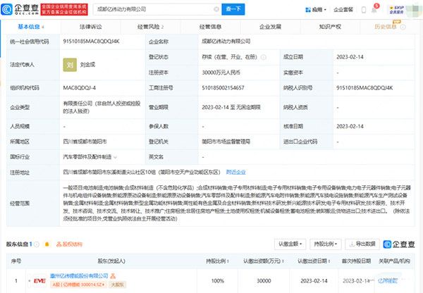 成都亿纬动力有限公司