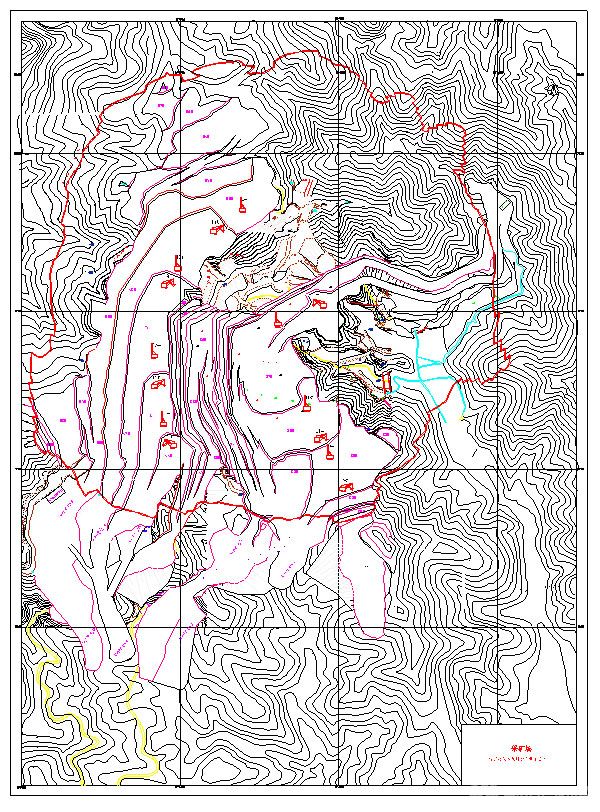 富家坞采区2010年9月采矿工程布置图