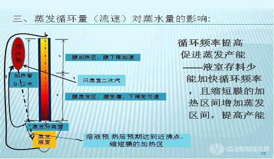 加热管加热、蒸发循环过程