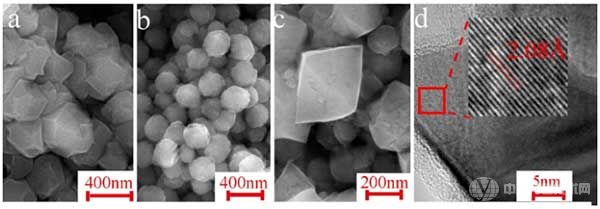 (a)未使用MoC制备的NDs的SEM;(b-d)使用MoC制备的NDs的SEM&TEM