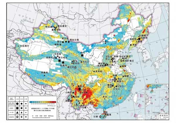 中国钴地球化学及钴资源分布图