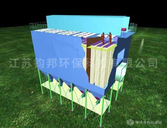 长袋低压脉冲布袋除尘器(整机3D图)