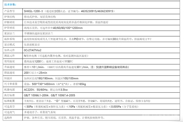 1200°C双温区滑动式管式炉