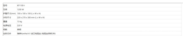 KF1100（1100度迷你箱式炉）