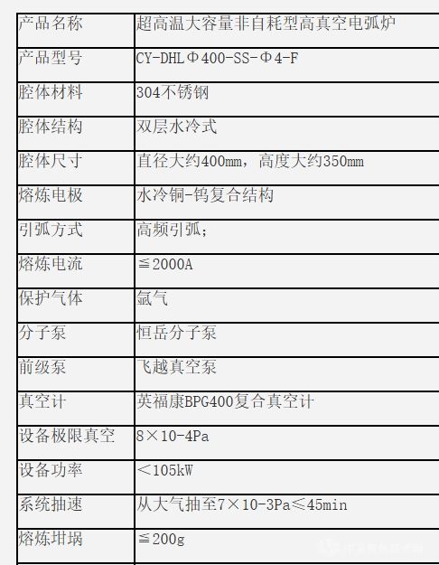 非自耗型高真空电弧炉