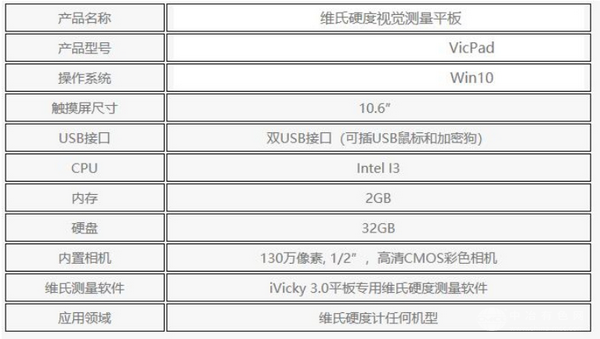 维氏硬度视觉测量平板VicPad