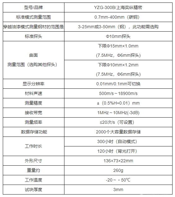 YZG-300B高精度超声波测厚仪