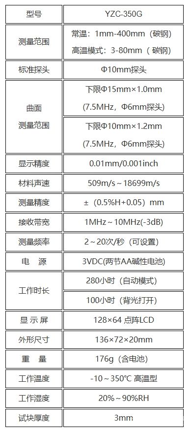 YZC-350G高温型超声波测厚仪