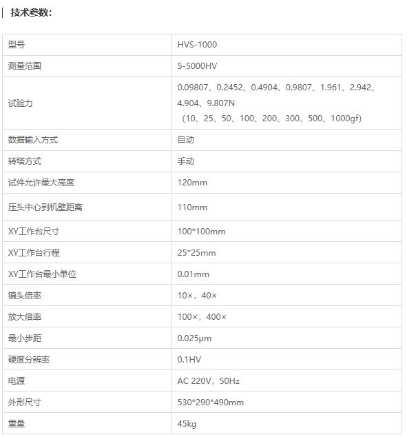 HVS-1000数显显微维氏硬度计