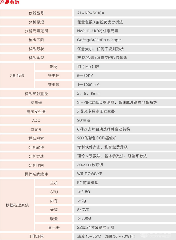 能量色散X射线荧光光谱仪(AL-NP-5010)