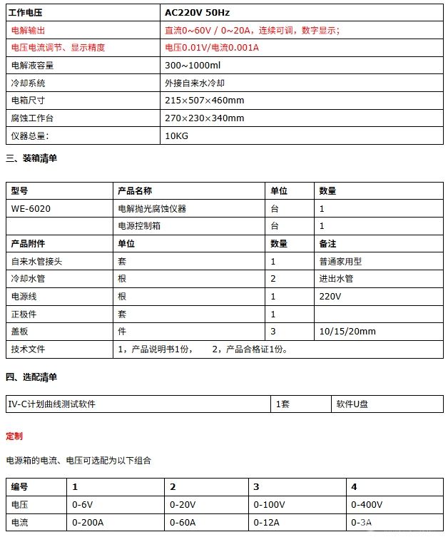 WE-6020电解抛光腐蚀仪