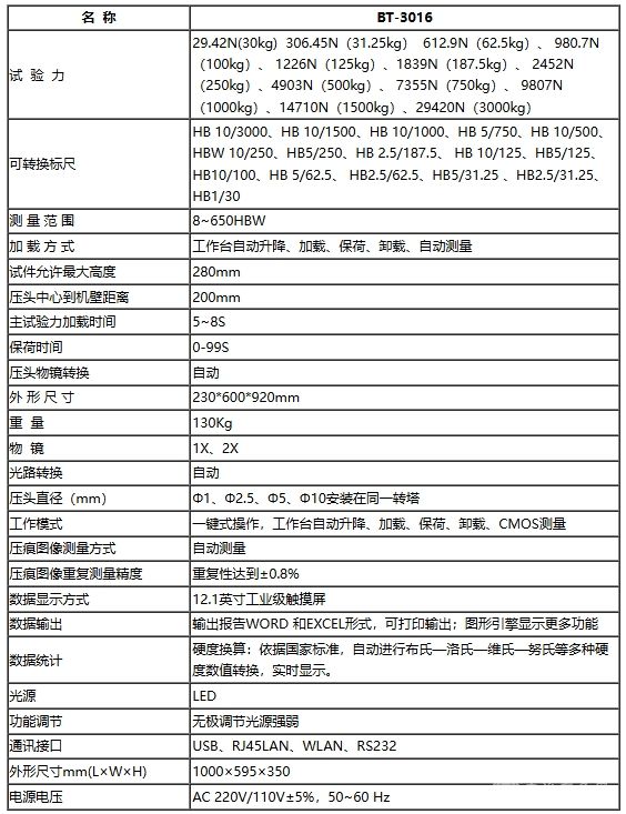6工位全自动布氏硬度计BT-3016
