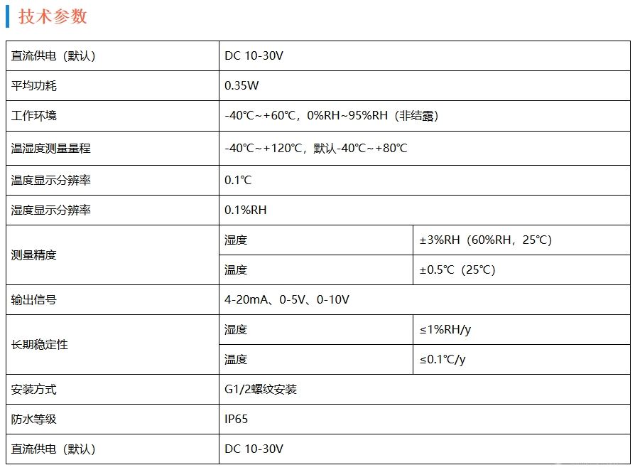 金属管道温湿度变送器（模拟量型）