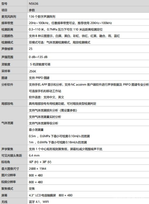 N5636手持式工业声波成像仪
