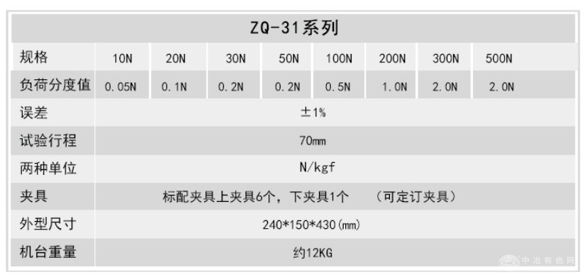ZQ-31压力试验机推拉力计测力机台0-50公斤/500N压力机
