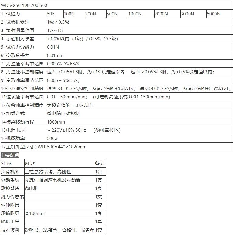 WDS-X系列液晶数显式电子试验机(经济型/悬臂)