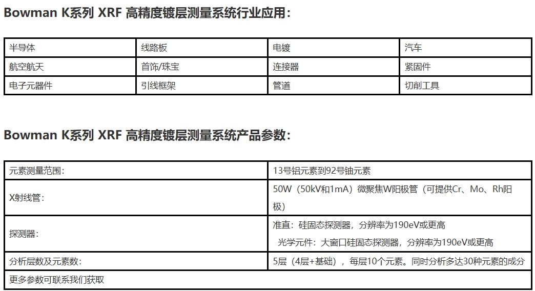 K系列XRF高精度镀层测量系统