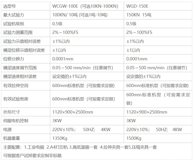 微机控制超低温电子万能试验机WCDW-100E