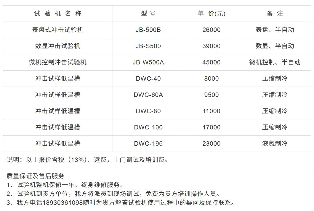 500J摆锤冲击冲击试验机