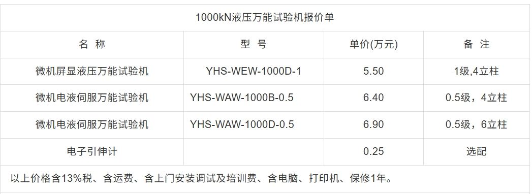 1000KN液压万能试验机