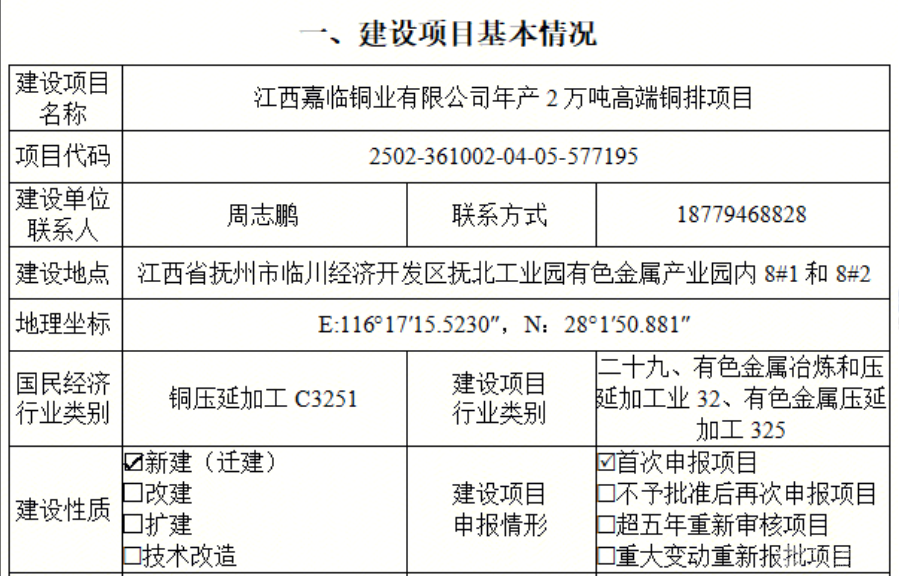 江西嘉临铜业启动高端铜排生产基地建设