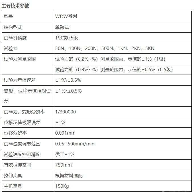 WDW系列微机控制电子拉力试验机（单臂）
