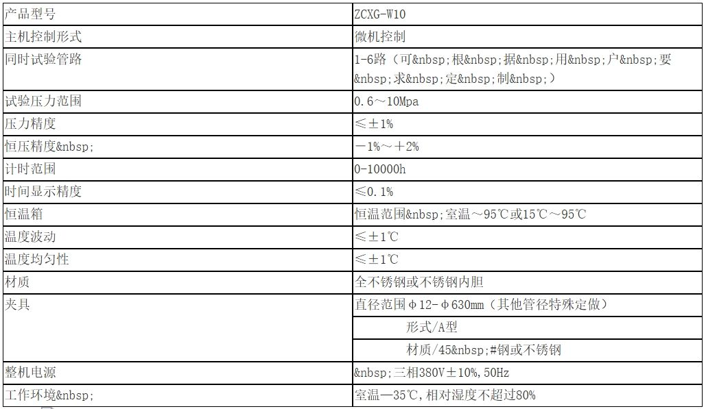 ZCXG-W10管材静液压试验机