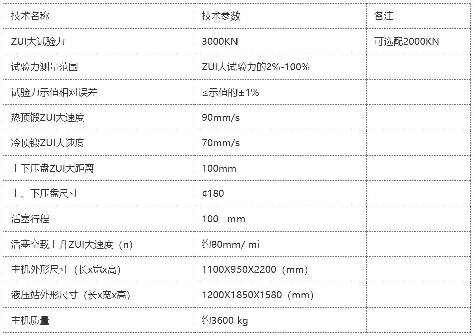 3000KN全自动快速顶锻试验机