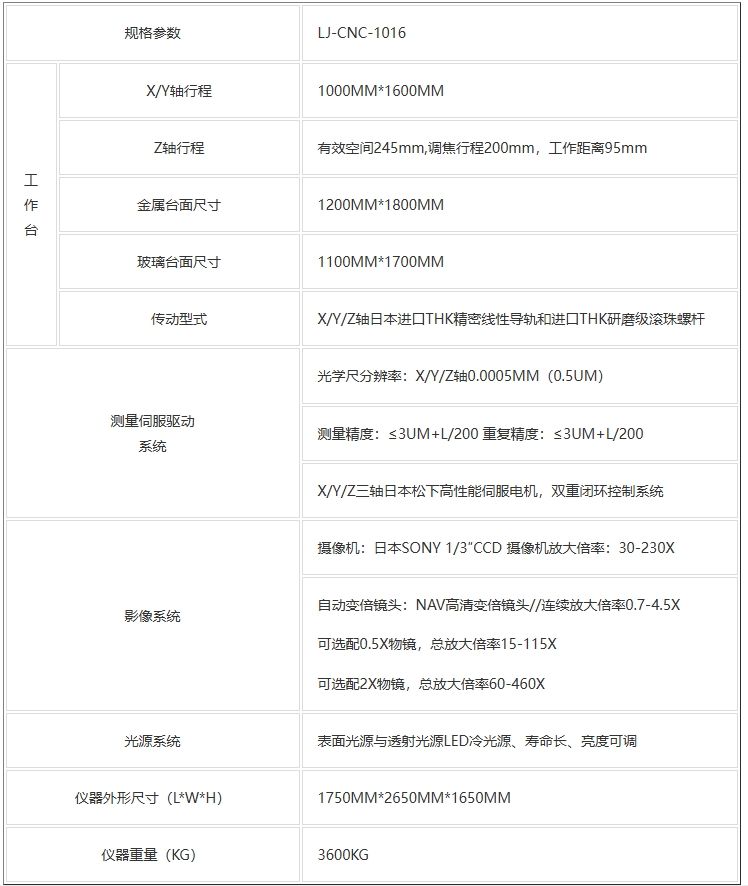 LJ-CNC1016龙门式全自动影像测量仪