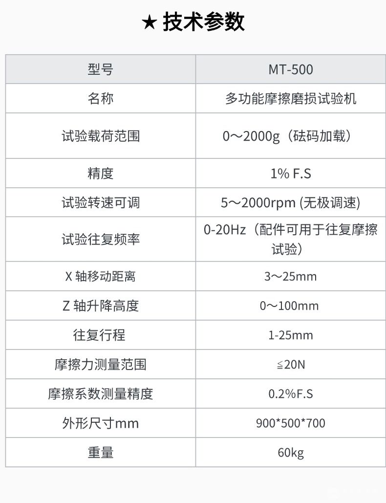 MT-500多功能摩擦磨损试验机