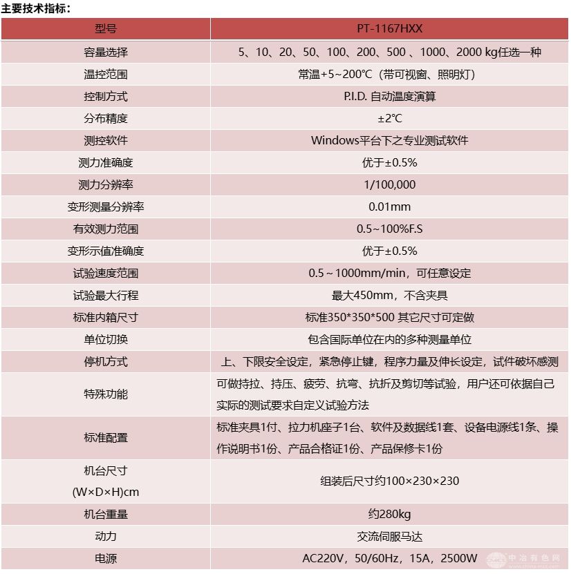 烘箱型电脑伺服系统拉压力试验机
