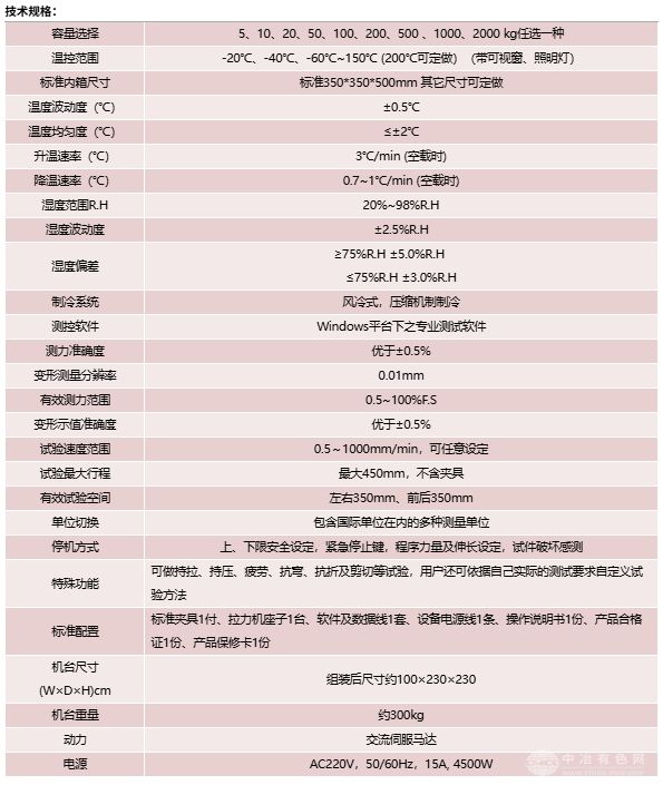 PT-1167HWHS恒温恒湿型电脑伺服系统拉压力试验机