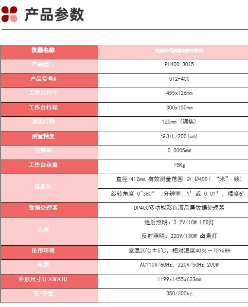 PH400-3015 行程数显卧式测量投影仪