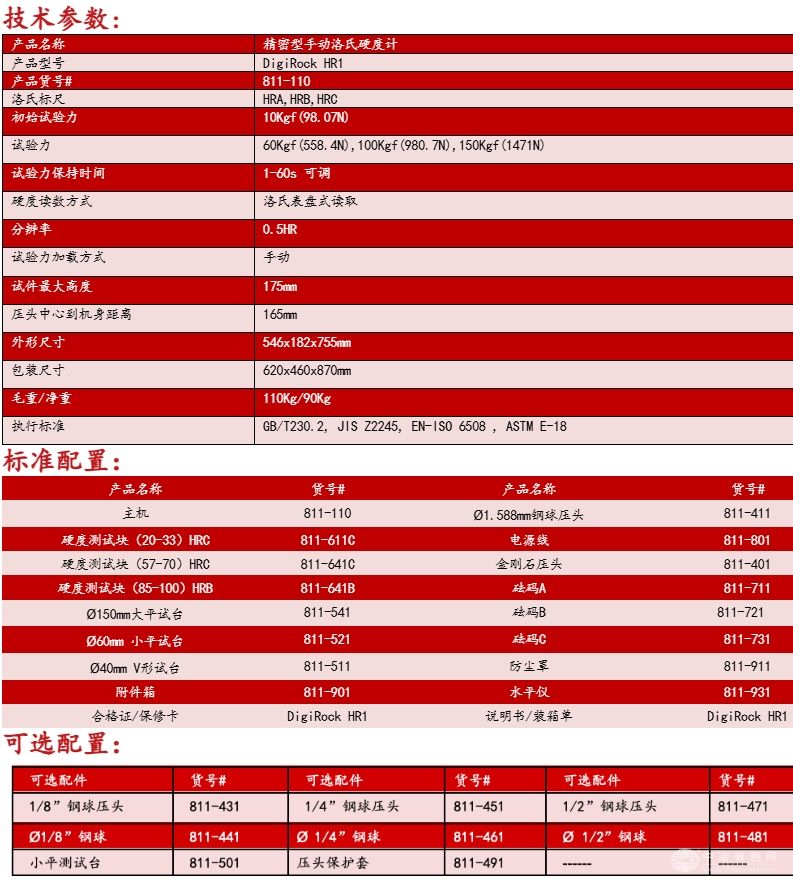 DigiRock HR1精密型手动洛氏硬度计