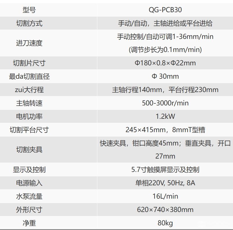 QG-PCB30手自一体精密切割机