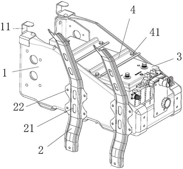 单层锂电池立式电瓶框总成